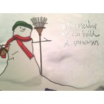 Snowman with Embossed Silver Metallic Holiday Greeting